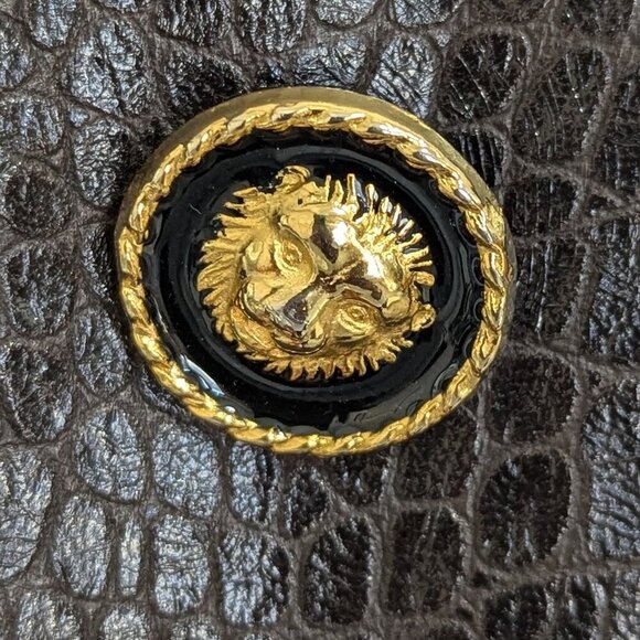 Vintage Sybille Lyn Brown Women's Croc Leather Jacket Size 8 Button Down - Picture 5 of 7